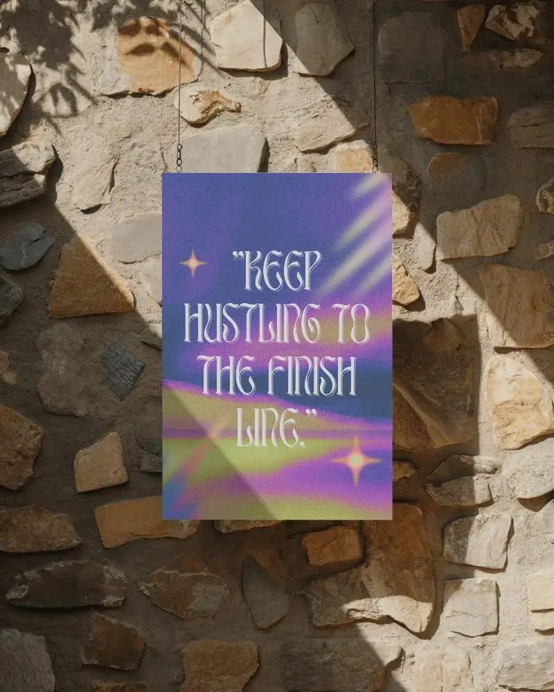 Hanging Poster Mockup On Natural Stone Wall With Shadow Play Outdoor