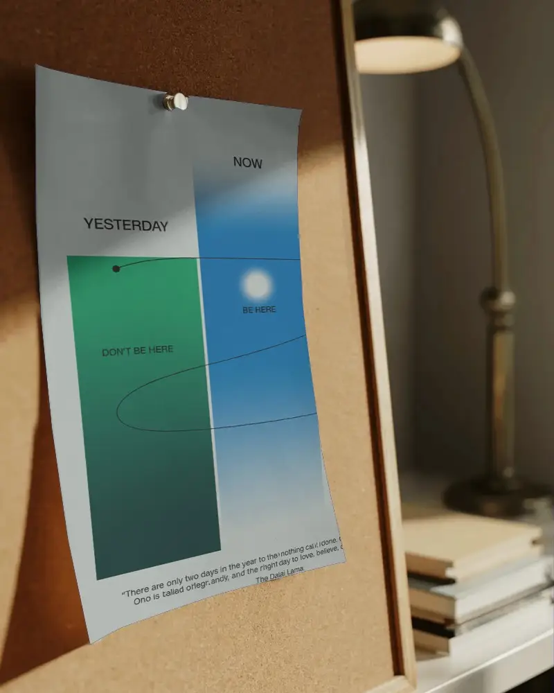 Stylish Product Poster Mockup On Corkboard With Natural Light For Promotional