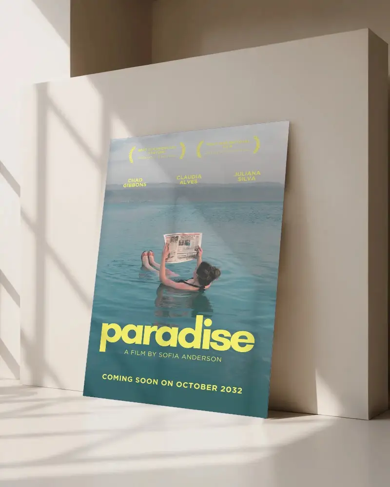 Modern Minimalistic Poster Mockup With Natural Light And Shadows For Design Presentations