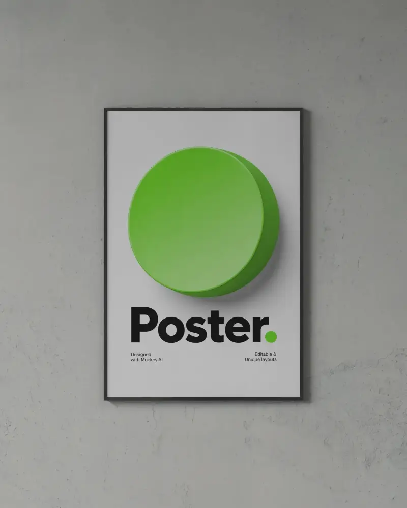 Clean Elegant Poster Mockup With Subtle Wall Background For Design Preview