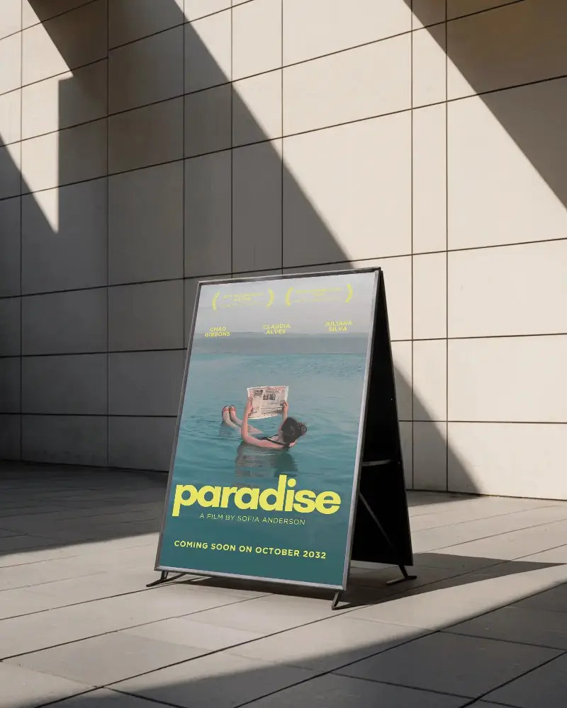 Outdoor Sidewalk Poster Mockup For Retail Marketing And Advertising Designs