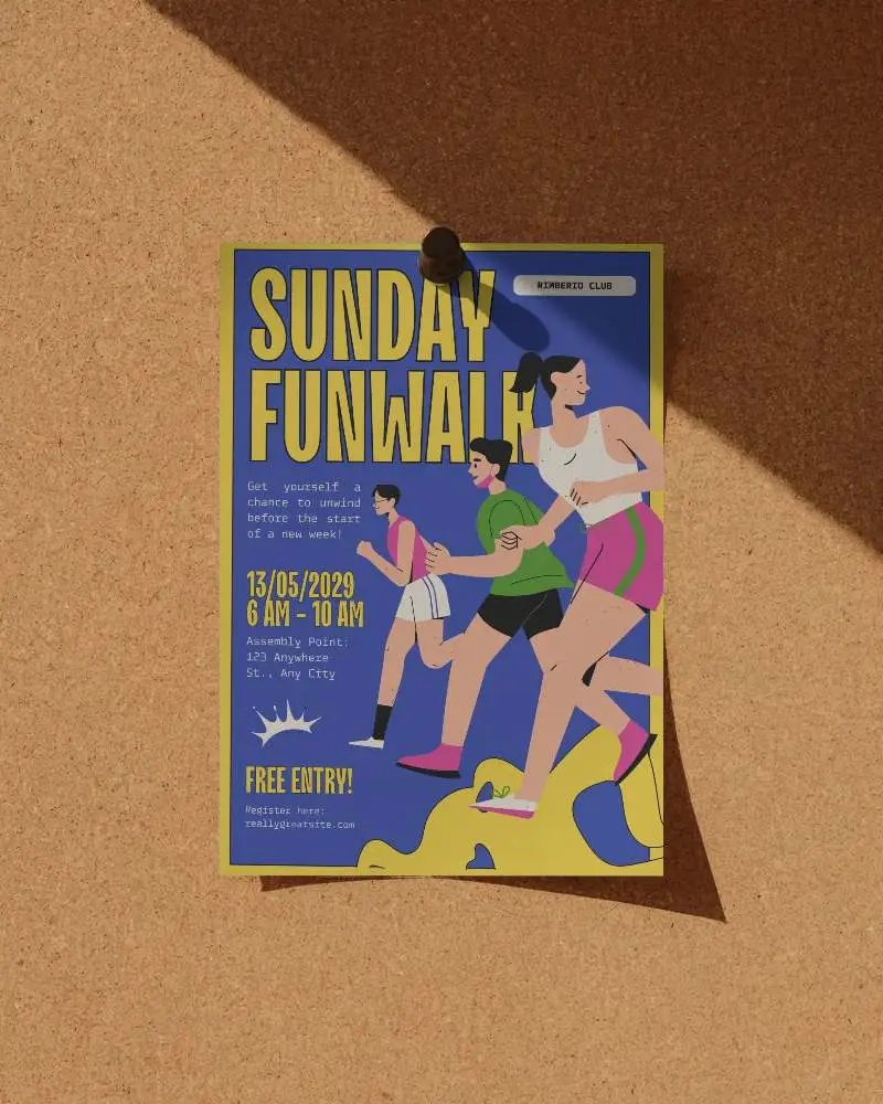 Minimal Bulletin Board Poster Mockup With Shadow And Pin For Clean