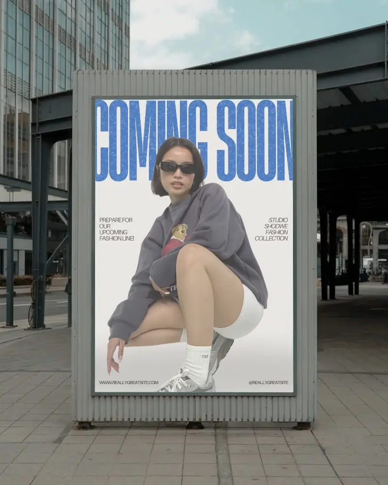 Street Side Outdoor Poster Mockup For Advertising In Urban Public Transportation Environment