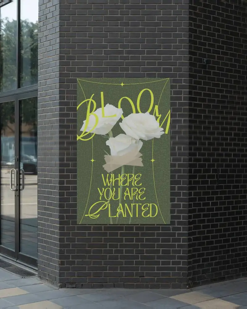 Urban Street Corner Large Poster Mockup Exterior Presentation For Brand Advertising Use