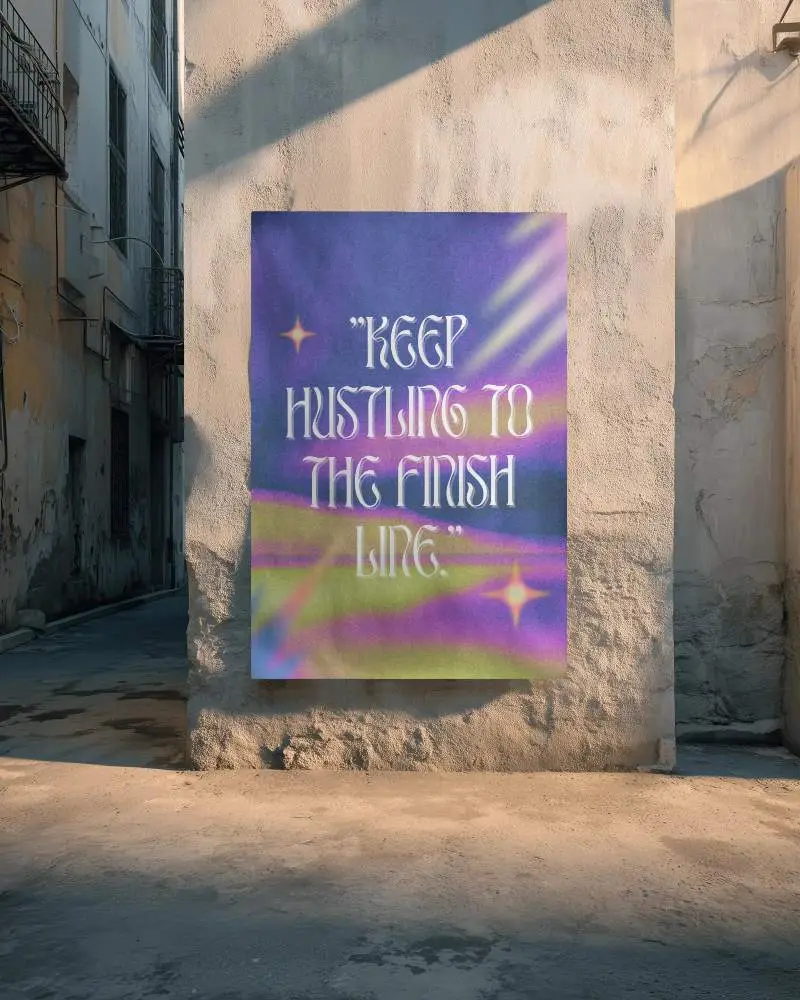 Blank Paper Poster Mockup On Textured Wall In Urban Narrow Street Environment