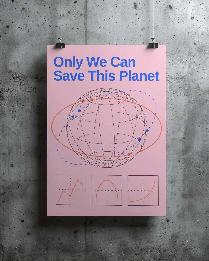 Blank Hanging Poster Mockup On Textured Concrete Wall For Design Presentation