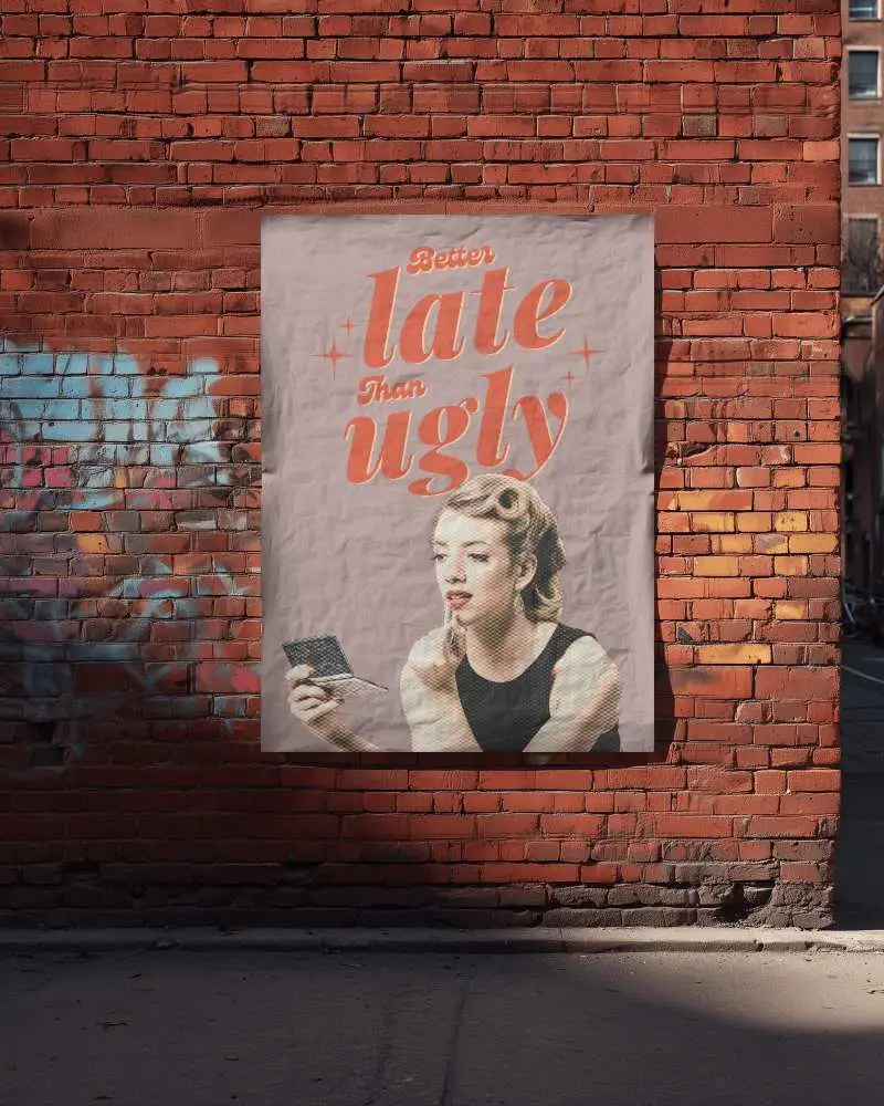 Empty Urban Wall Poster Mockup With Crumpled Paper Ready For Design Showcase