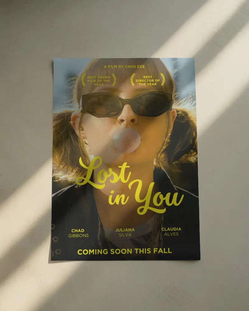Realistic Poster Layout With Sunlight Stripe Shadow For Professional Print Design Mockup Use