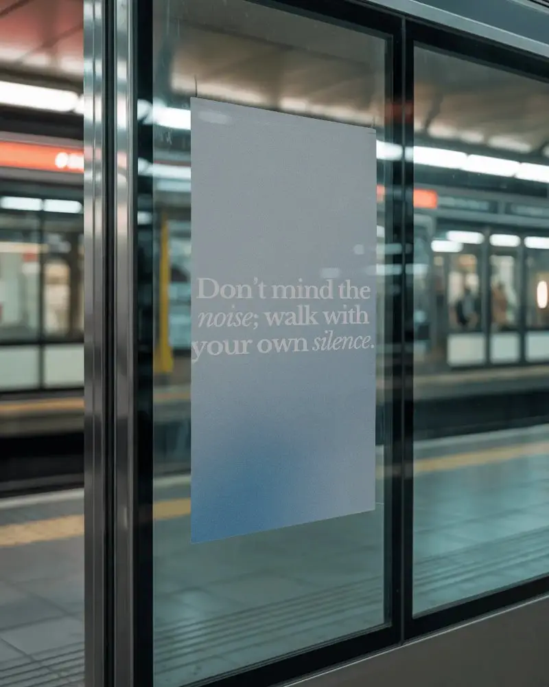 Subway Station Poster Mockup Modern Urban Advertising Display Glass Panel Design