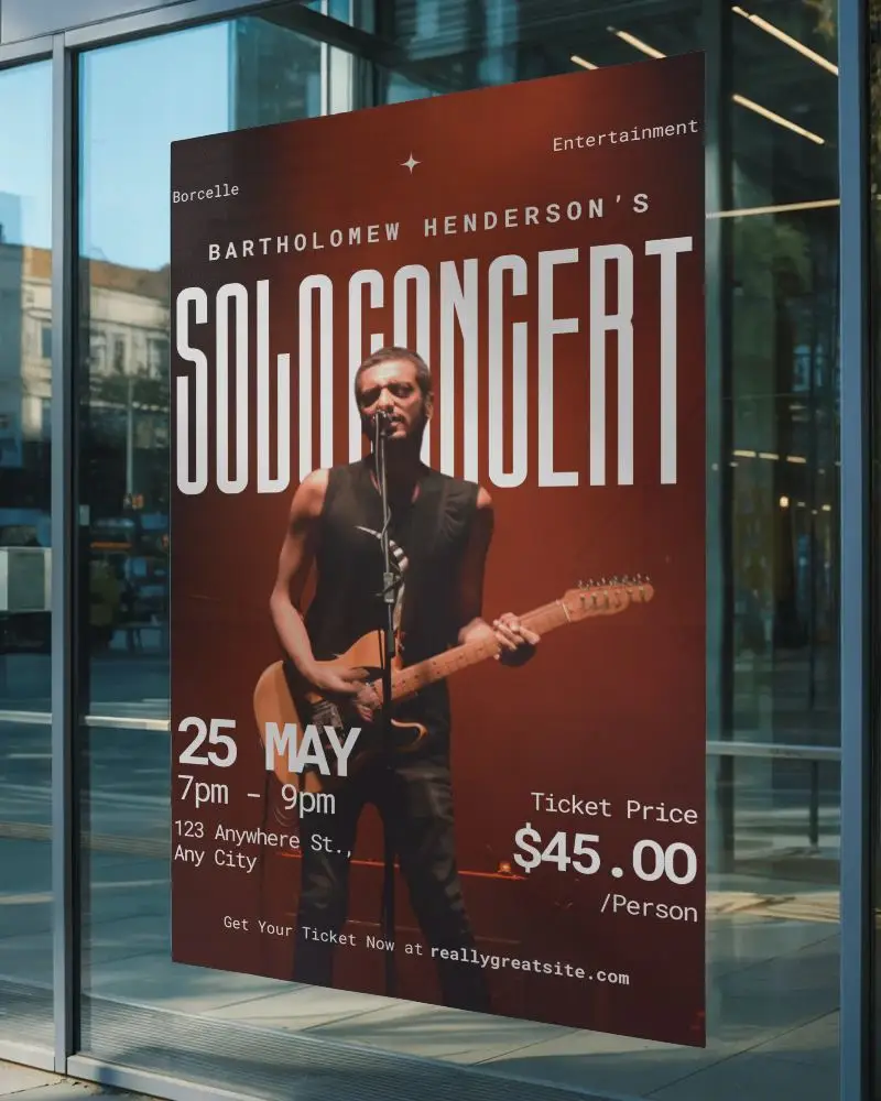 Urban Glass Window Poster Mockup For Brand Promotion And Creative Advertising Display