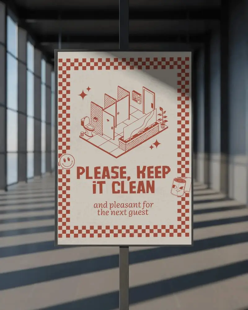 High Resolution Poster Mockup Display In Spacious Open Contemporary Venue