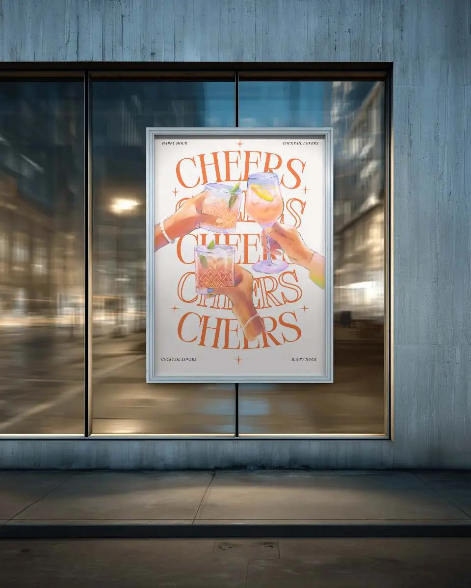 Realistic Photo Frame Poster Mockup For Digital Print Advertisement Showcasing Business Graphics