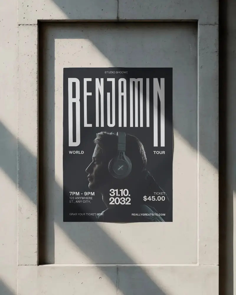 Minimalistic Poster Mockup In Shadowed Frame For Modern Art And Design Presentations