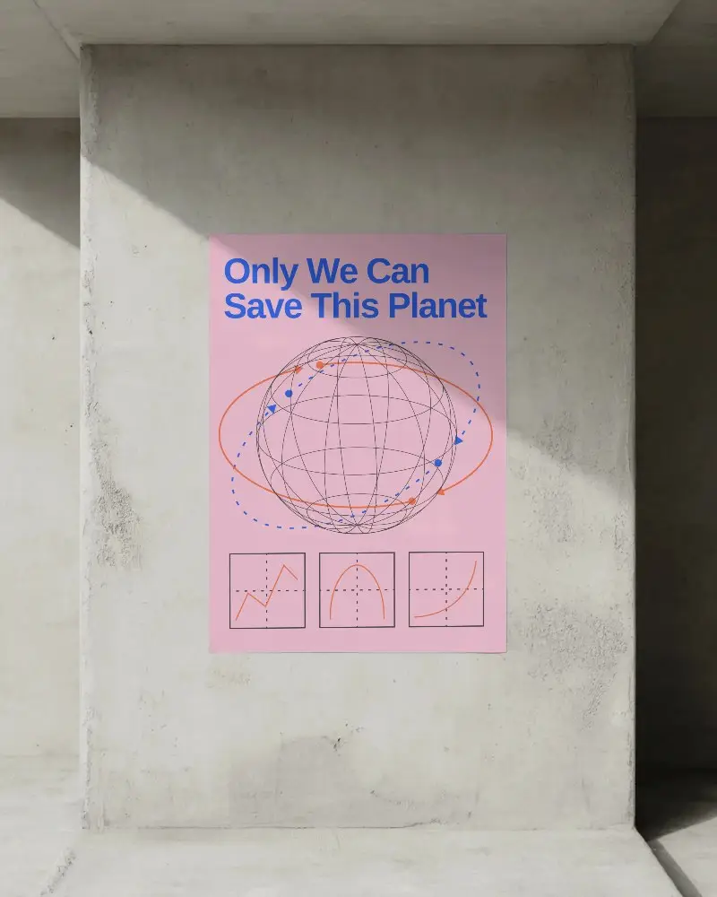 Concrete Wall Poster Mockup Modern Minimalist Style For Art And Design Showcase