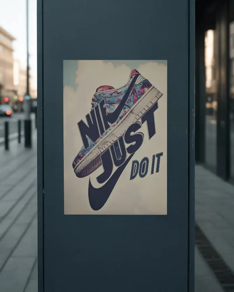 City Scape Poster Mockup With Frame On Modern Building For Brand Promotion