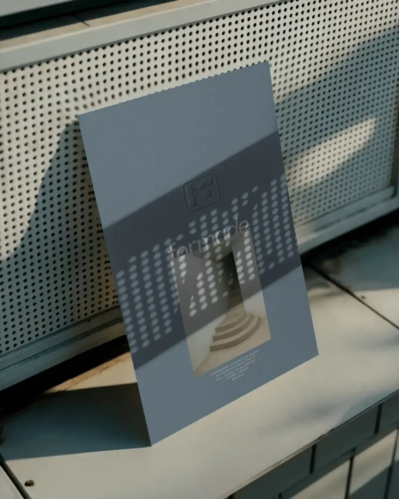 Sleek Minimalist Poster Mockup With Textured Shadow Effect On Urban Industrial Platform