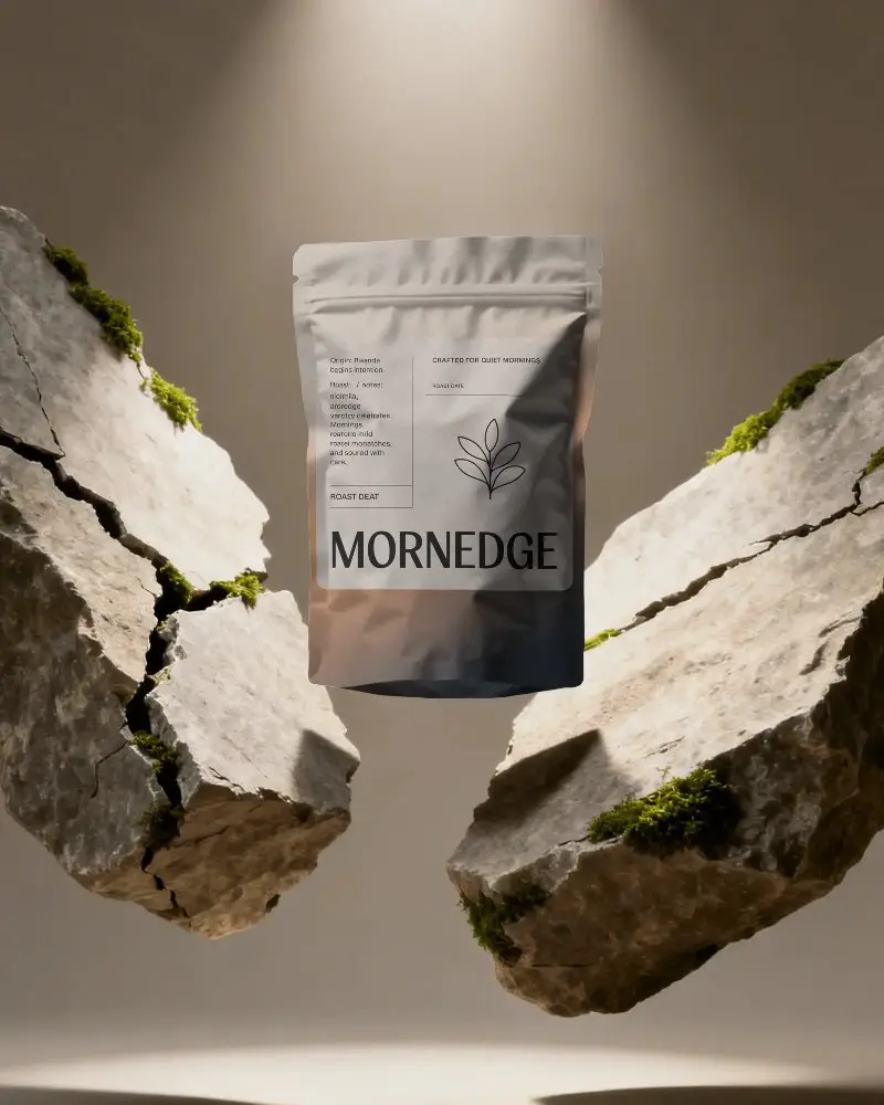 Eco Friendly Stand Up Pouch Packaging Mockup For Natural Product Branding Display