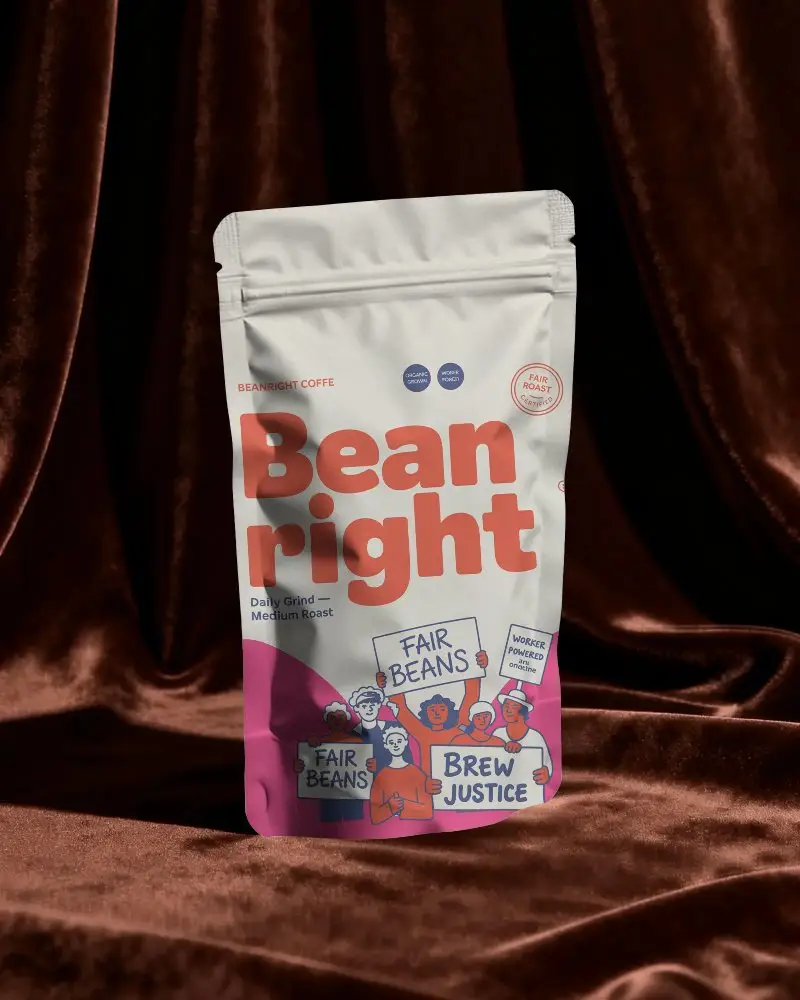 Matte Finish Durable Pouch Mockup For Sealable Packaging Use In Snacks Coffee And Cosmetics