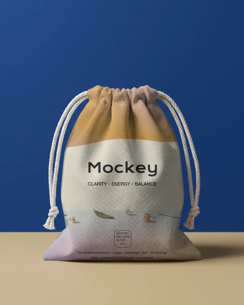 Reusable Drawstring Pouch Mockup Sustainable Packaging And Easy Carrying Of Small Sized Items