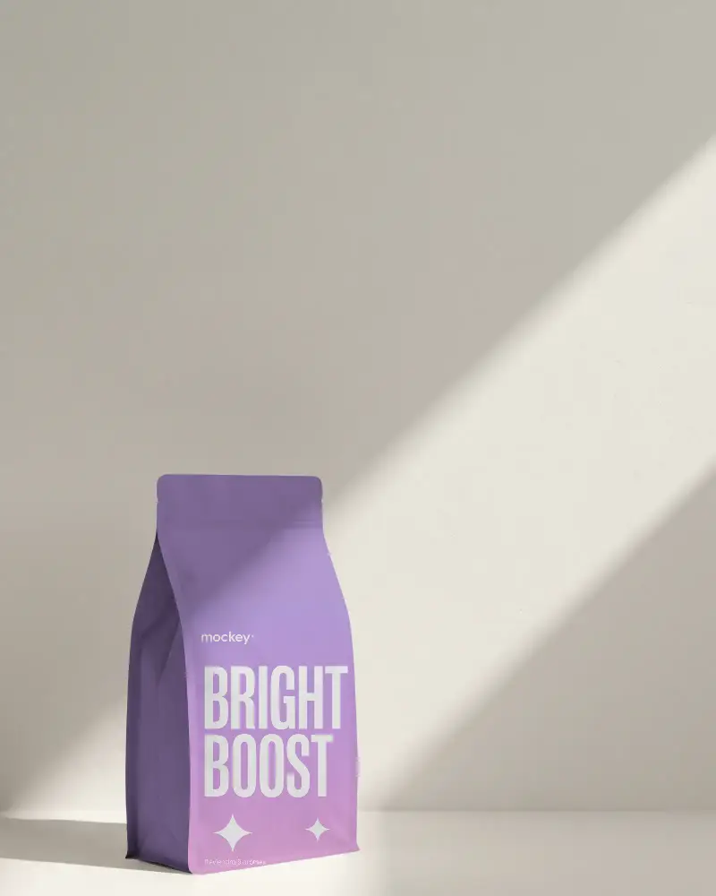 Stand Up Doypack Pouch Packaging Mockup Minimalist Presentation Template For Branding