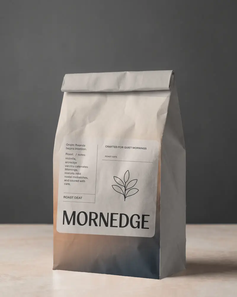 High Quality Paper Lunch Pouch Mockup For Custom Branding And Packaging Design Presentations