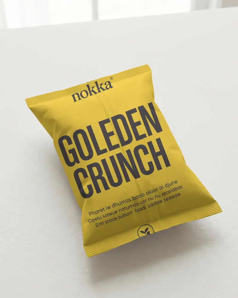 High Quality Foil Pouch Packaging Mockup For Snacks Corn Chips And Crisps Branding