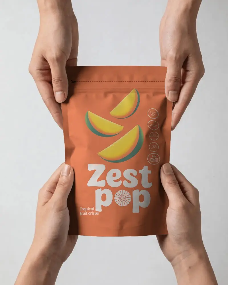 Reusable Zipper Lock Pouch Packaging Mockup For Organic Food Storage And Commercial Brands