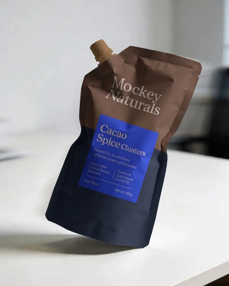 Stand Up Spout Pouch Packaging Mockup For Liquid Products And Refillable Containers