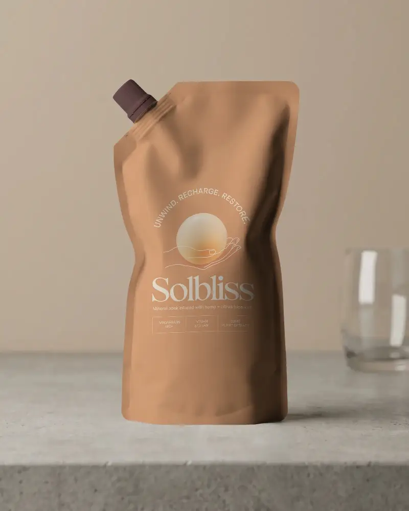 Stand Up Spout Pouch Packaging Mockup For Liquid Products Flexible Portable And Resealable