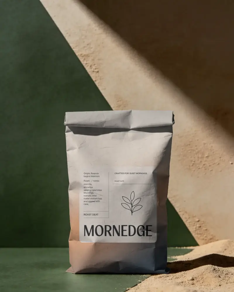 Standing Flat Bottom Paper Pouch Mockup For Organic Food Or Eco Friendly Product Packaging