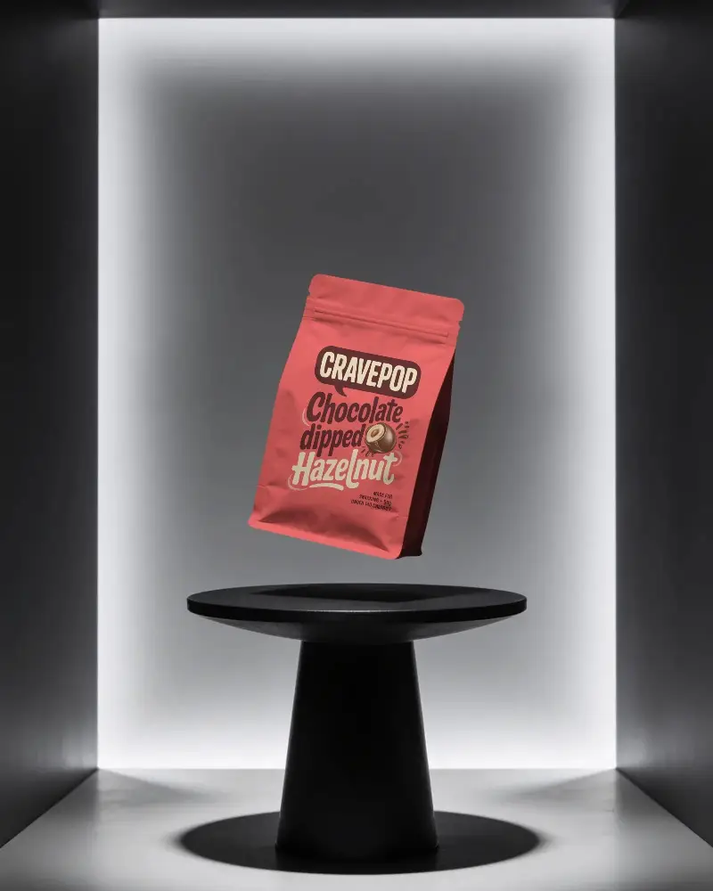 Premium Stand Up Zipper Pouch Packaging Mockup For Dry Goods And Snack Product Presentation