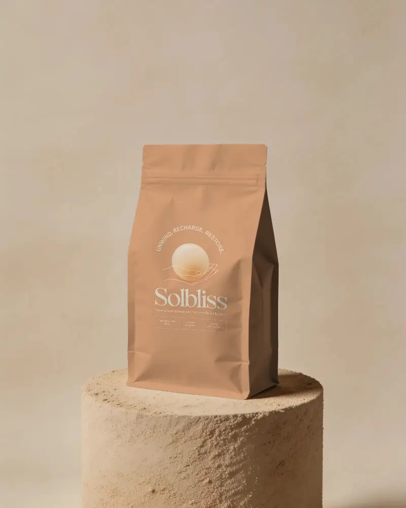 Resealable Stand Up Pouch Packaging Mockup For Food And Beverages Premium Quality Materials