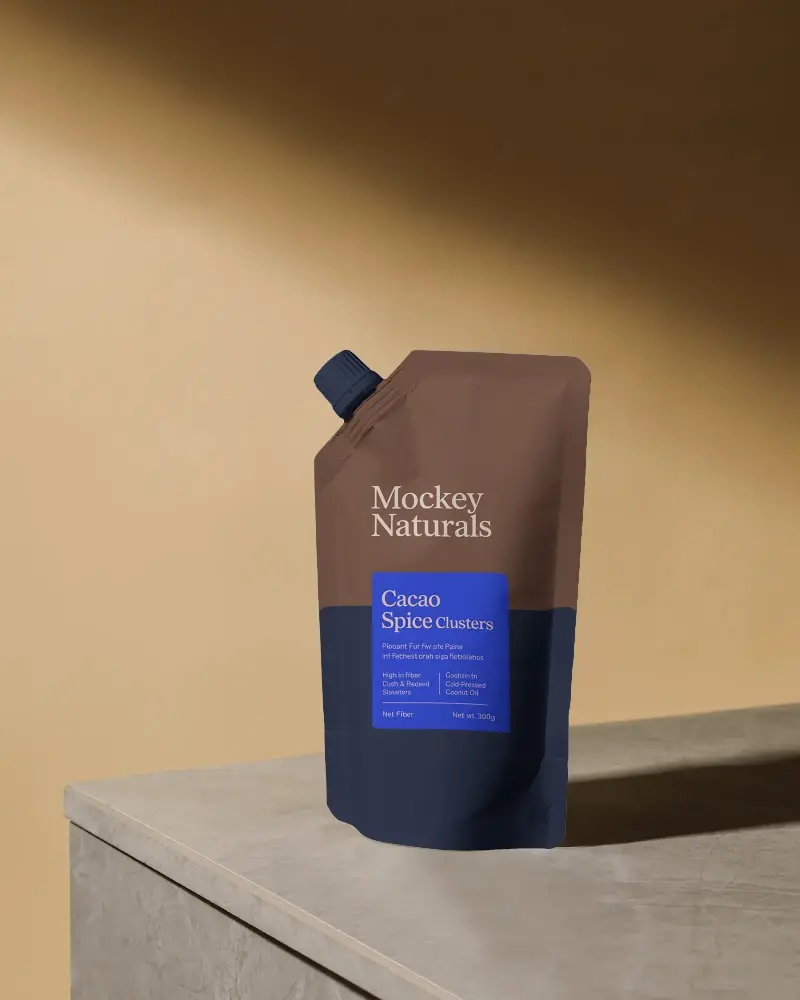 Eco Friendly Spout Pouch Packaging Mockup For Liquid Product Branding And Label Design