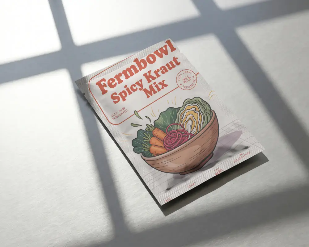 Sealed Foil Pouch Mockup On Textured Surface With Natural Light And Shadows