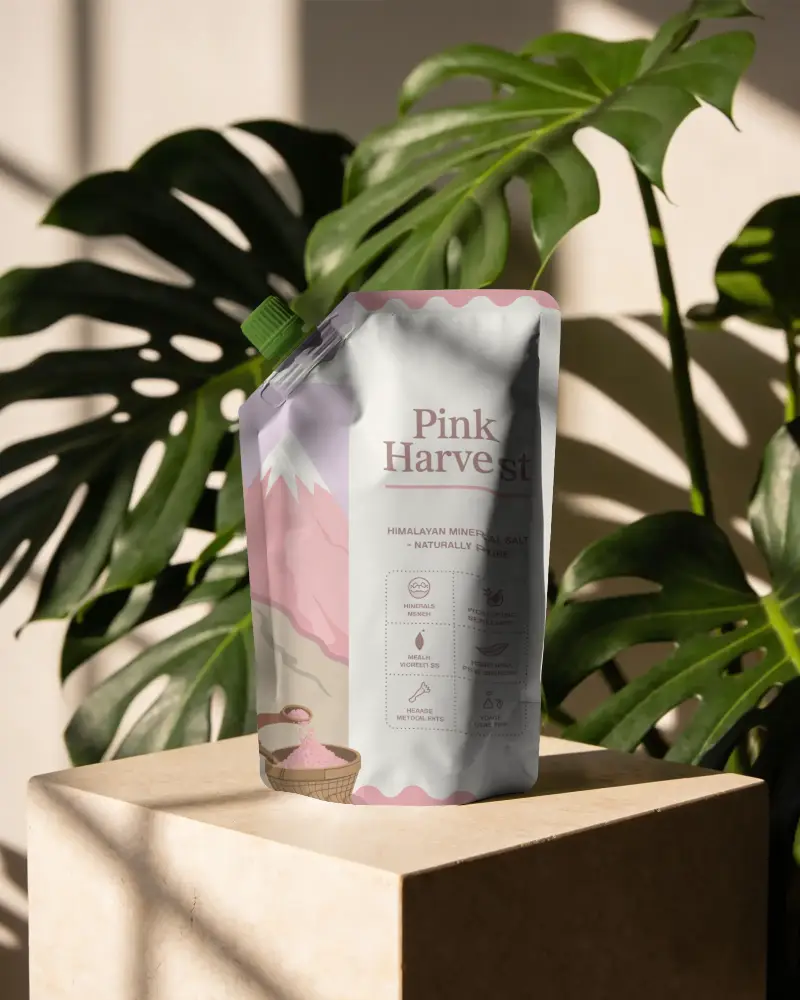 Flexible Spout Pouch Mockup Isolated On Natural Background For Eco Friendly Packaging Design Use