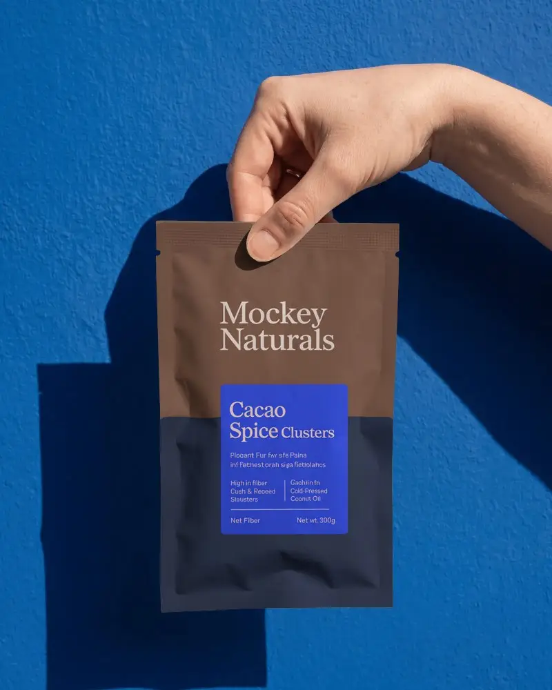 High Quality Flexible Pouch Mockup For Product Packaging Design And Brand Presentation Use