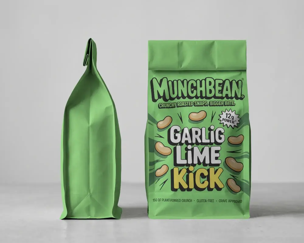 Stand Up Pouch Mockup For Product Packaging Flat Bottom Sealed Bag Design Blank Template