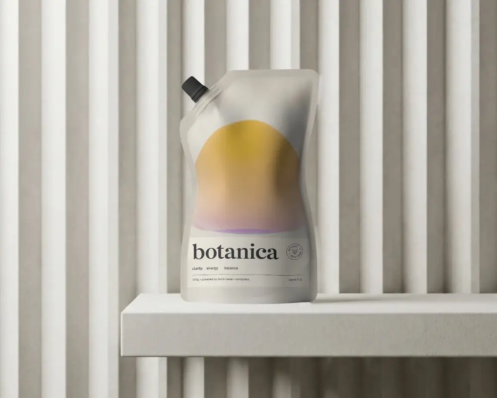 Eco Friendly Stand Up Pouch Mockup With Spout Ideal For Beverage And Sauce Packaging