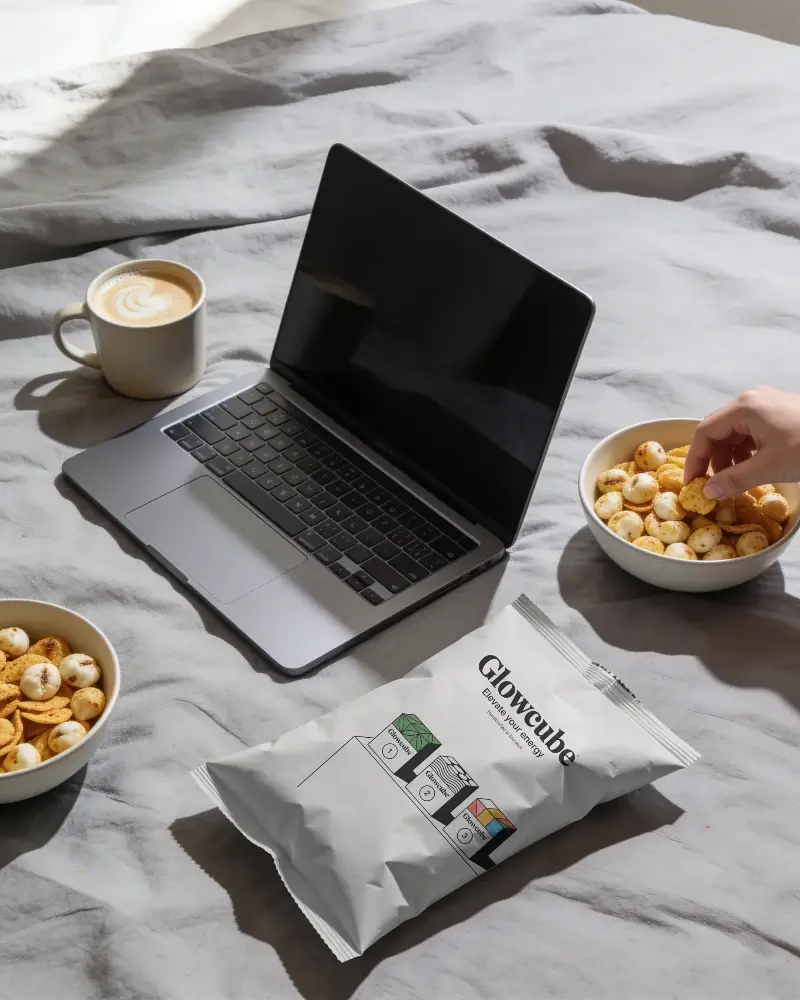 Modern Matte Finish Pouch Mockup For Snack And Foodly Packaging Design