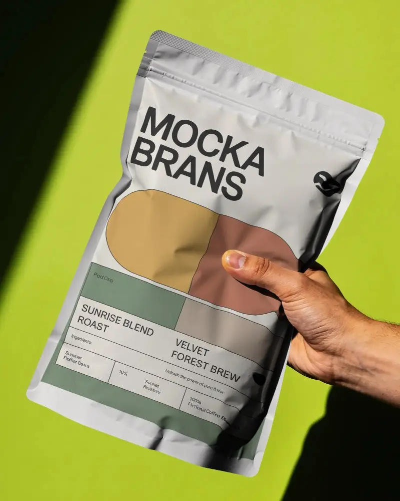 Resealable Flexible Pouch Mockup For Product Packaging Brand Presentation And Display