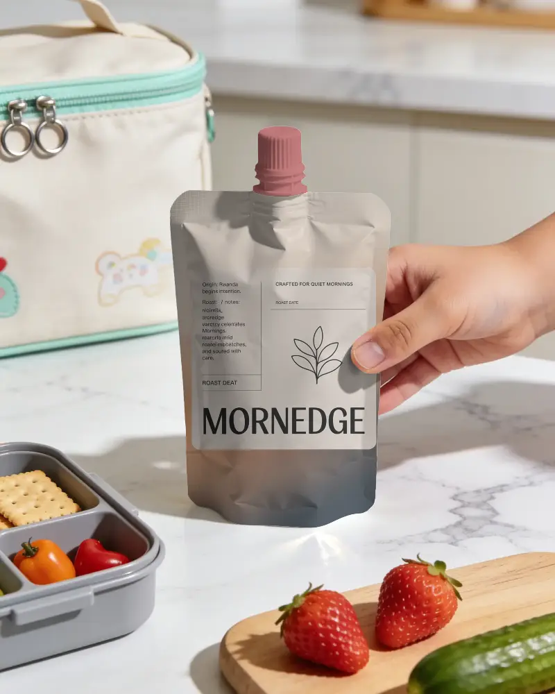 Reusable Spout Pouch Mockup For Liquid Packaging And Food Storage Designs