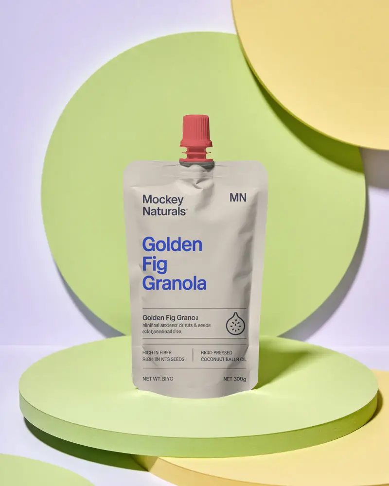 Stand Up Spout Pouch Mockup With Reseal Able Cap Ideal For Liquids And Powdered Goods Packaging