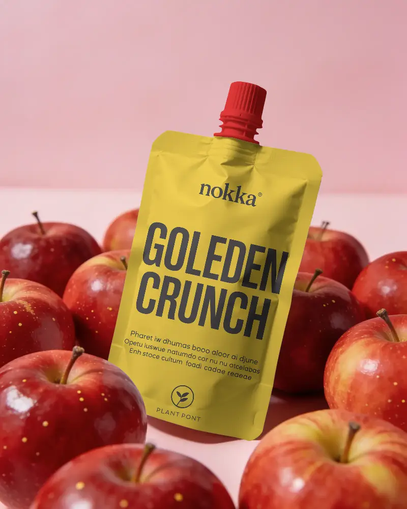Flexible Spout Pouch Mockup Template For Fruit Juice Or Smoothie Product