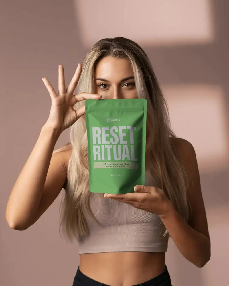 Woman Holding Stand Up Pouch Mockup For Product Packaging Advertising