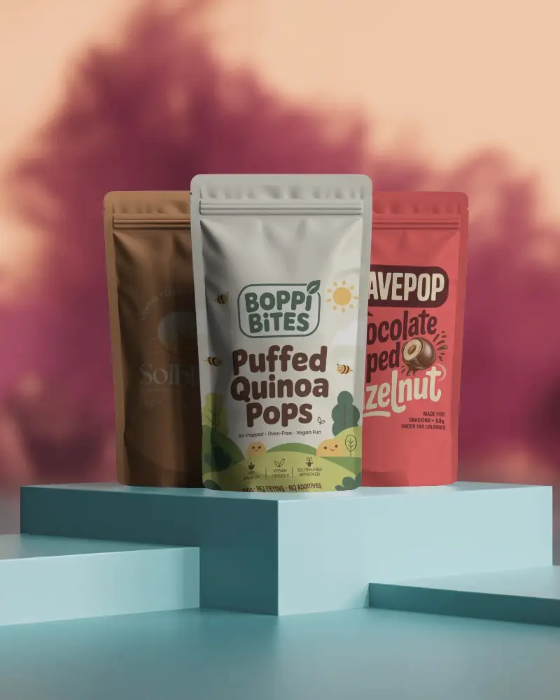 Premium Stand Up Pouch Packaging Mockup With Zip Lock For Product Display And Branding