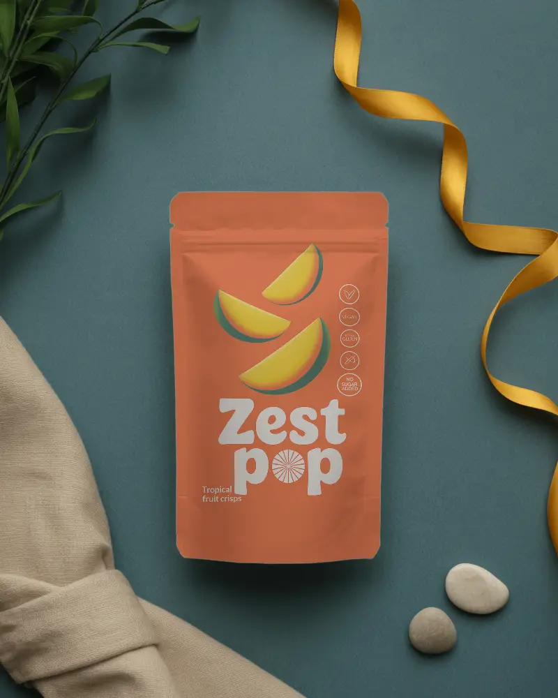 Premium Flexible Pouch Mockup For Snacks Nuts And Food Packaging Mockup