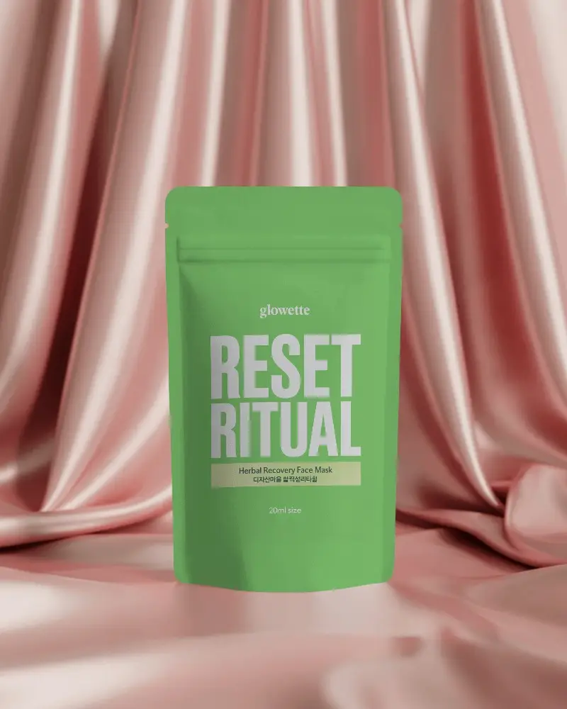 Silky Pink Curtain Pouch Mockup Soft Drapes Backdrop For Premium Cosmetic Display