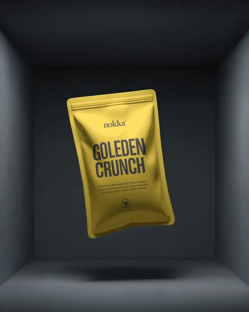 Dark Shadow Floating Pouch Mockup Inside 3d Box Studio With Moody Lighting