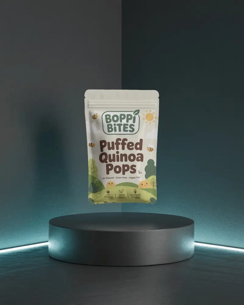 Futuristic Dark Podium Floating Pouch Mockup Sci Fi Inspired 3d Stage With Teal Backlight