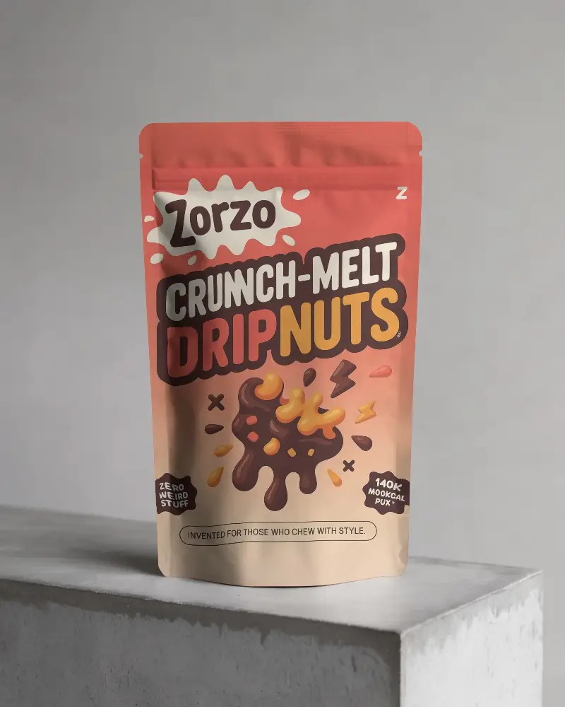 Realistic Pouch On Concrete Block Soft Shadow Light Grey Background Clean Minimal Mockup